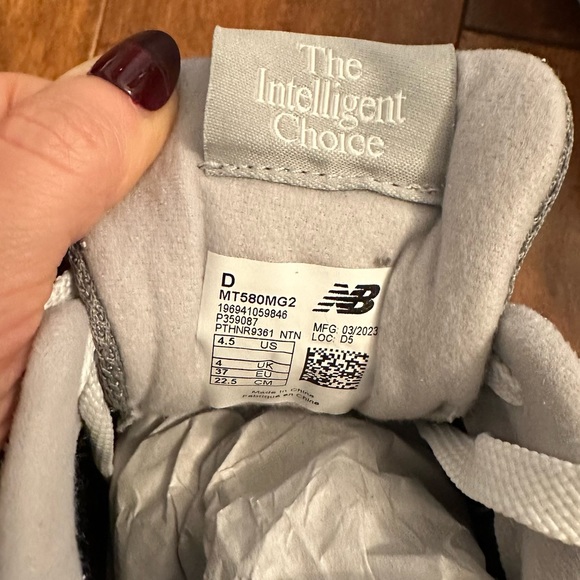 New Balance Gray 580 Mesh Suede Sneakers Sz 6 - Picture 15 of 16